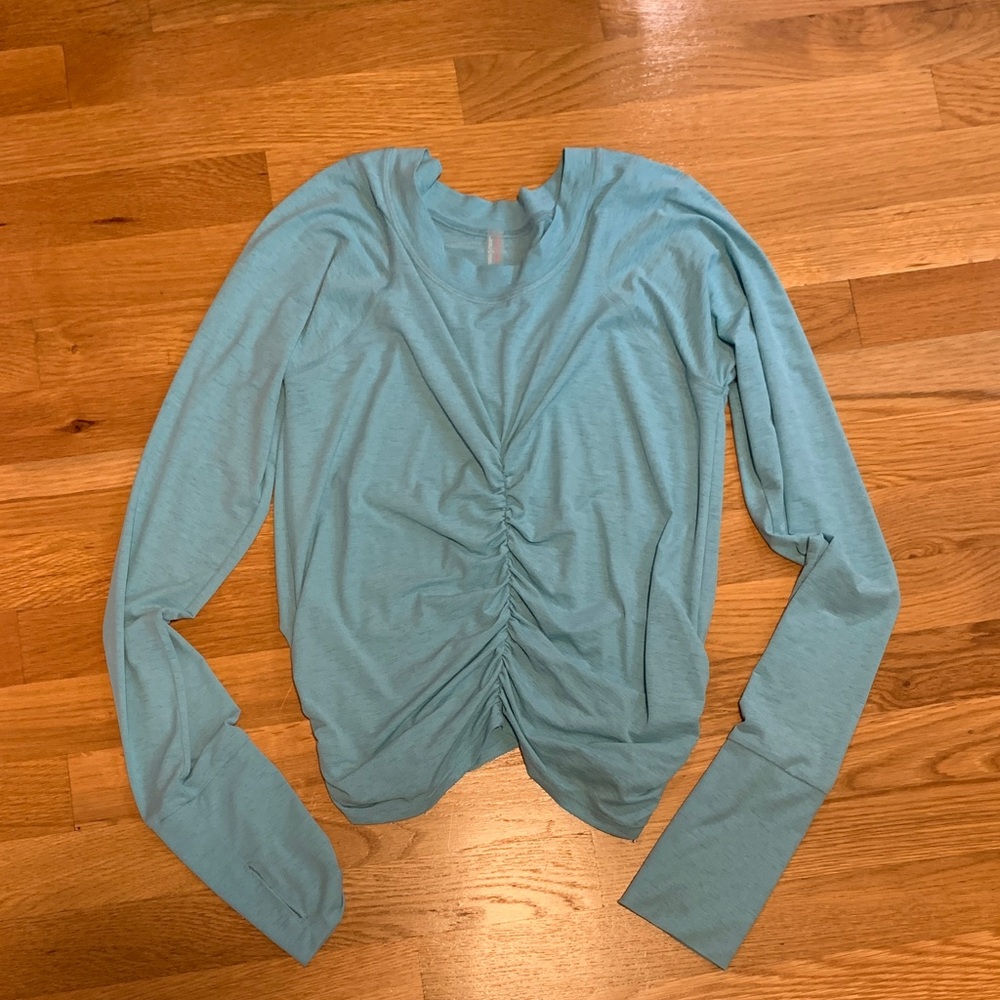 NWOT Free People Tempo Ruched Long Sleeve Top